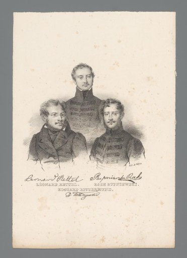 Portraits of three participants in the Polish November Uprising