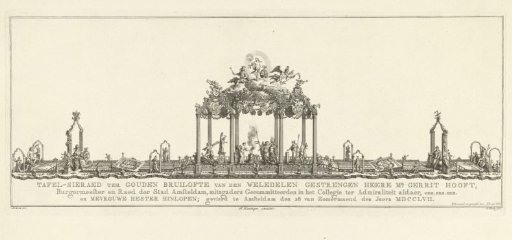 Table decoration for the golden wedding of burgomaster Gerrit Hooft, 1757