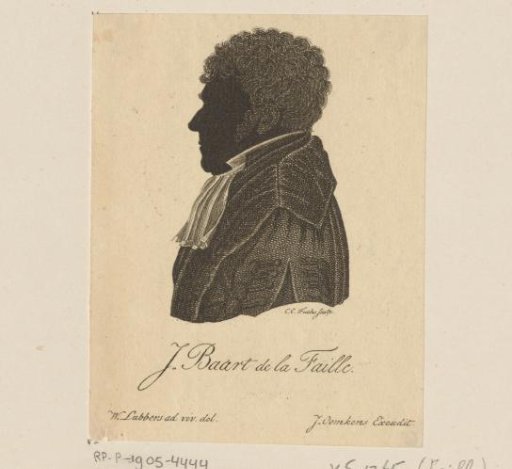 Silhouette portrait of Jacob Baart de la Faille
