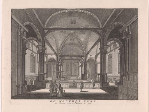Interior of the Noorderkerk in Amsterdam, viewed towards the north