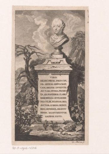 Monument with a Bust, possibly Gerard van Swieten