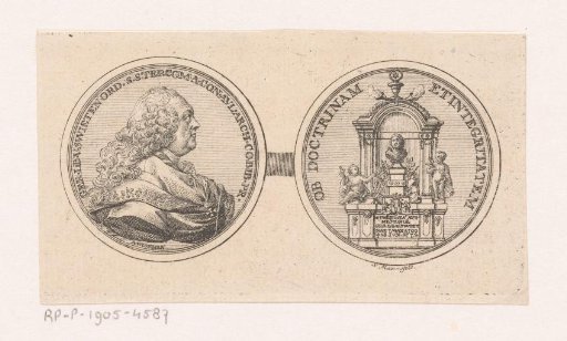 Medal with the portrait and tomb monument of Gerard van Swieten