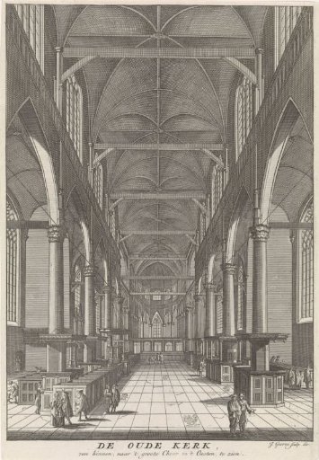 Interior of the Old Church of Amsterdam, viewed towards the east
