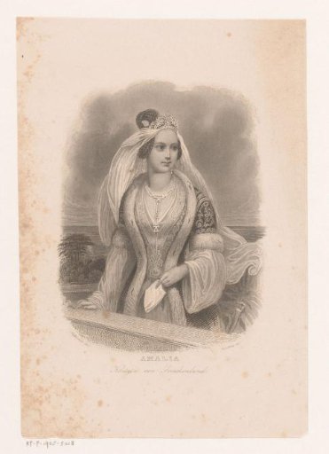 Portrait of Amalia of Oldenburg, Queen of Greece