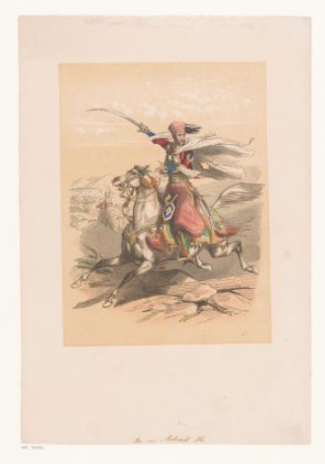 Ibrahim Pasha on horseback with drawn sword