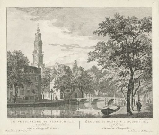 View of the Westerkerk and Westerhal, seen from the Keizersgracht