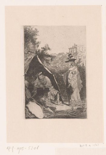 Young woman and old man with Death