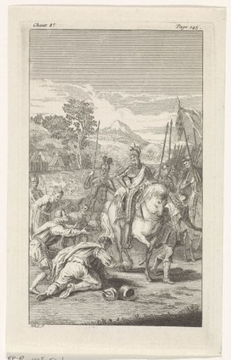 Conquered people kneeling before a general