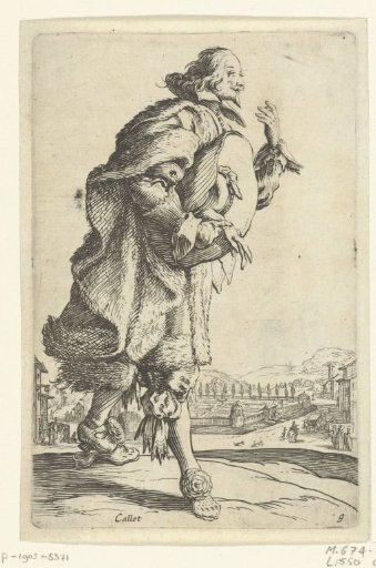 Gentleman with hat in hand, seen from the right