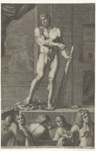 Model posing as Hercules in the academy