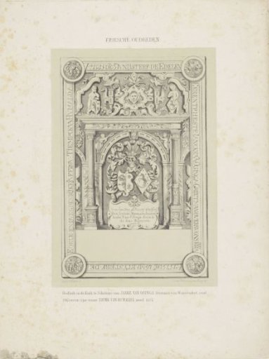Grave slab in the church of Schettens of Janke Osinga and his wife Tjemk van Humalda