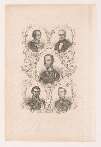 Portraits of John Russel, Karl Robert von Nesselrode, Archduke Albert of Austria, Julius Constantijn Rijk and P. van Rees