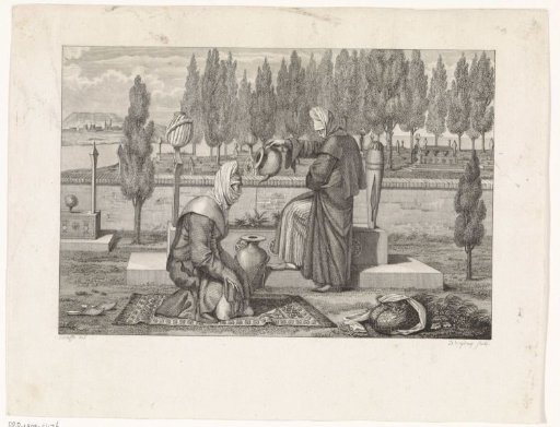 Ritual at a Grave on an Islamic Cemetery