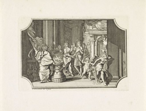 Wedding couple at an offering altar