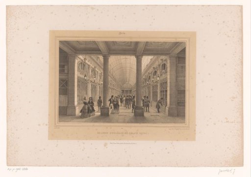 View in the Galerie d'Orléans of the Palais-Royal in Paris