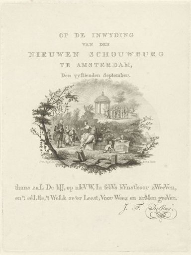 Inscription on the inauguration of the theatre on the Leidseplein in Amsterdam, 1774