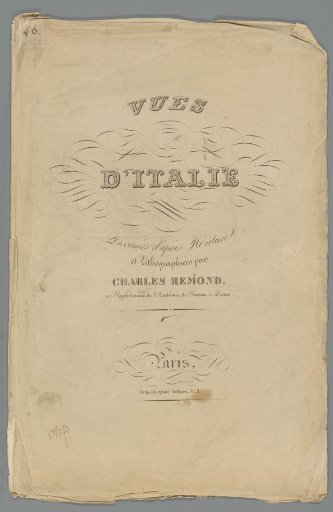 Cover for thirty prints with views of Italy by Charles Rémond