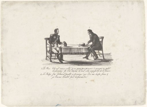 King William I and a Belgian at the table, 1830