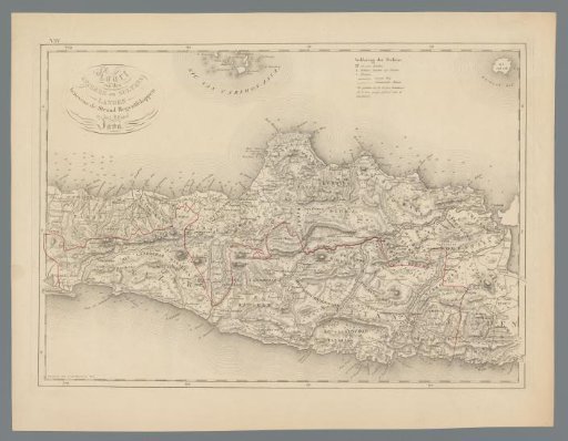 Map of Java showing the division of the country among the Javanese princes