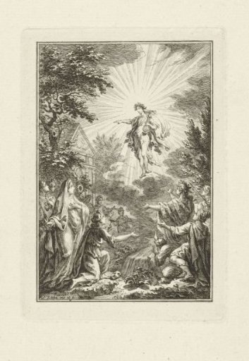 Apollo appears to the Muses