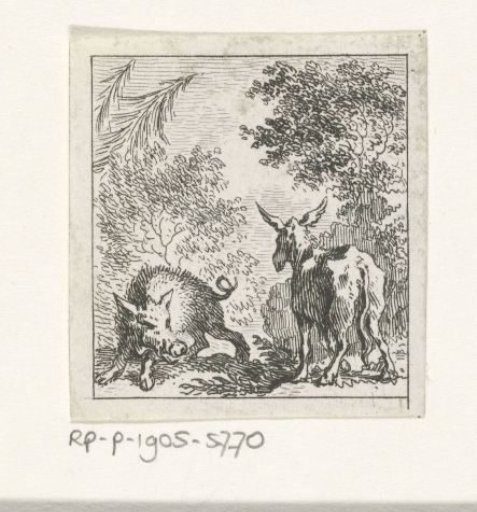 Fable of the donkey and the wild boar