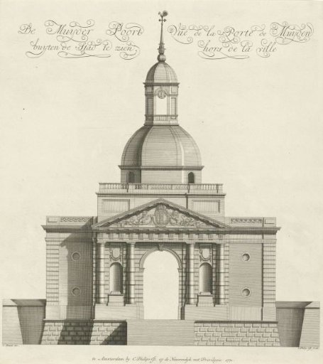 Facade of the Second Muider Gate in Amsterdam, outside the city