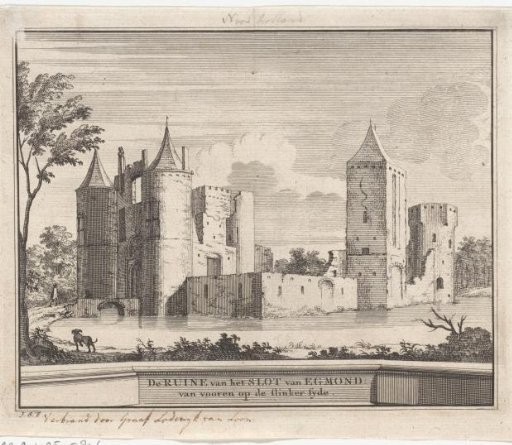 View of the Ruin of Egmond Castle at Egmond aan den Hoef