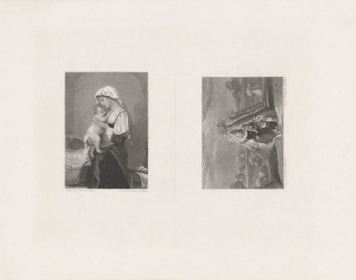 Mother with child - Three children with sheaves of corn