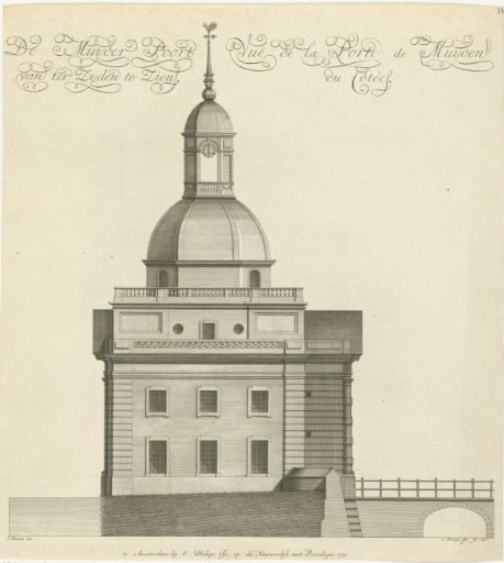 Side view of the Second Muider Gate in Amsterdam