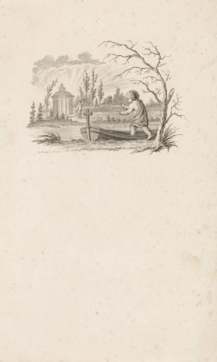 Putto in a boat and putto by a temple