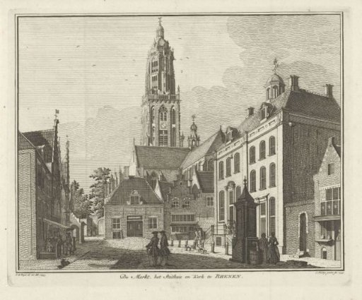 View of the market, the Town Hall and the Cunerakerk in Rhenen