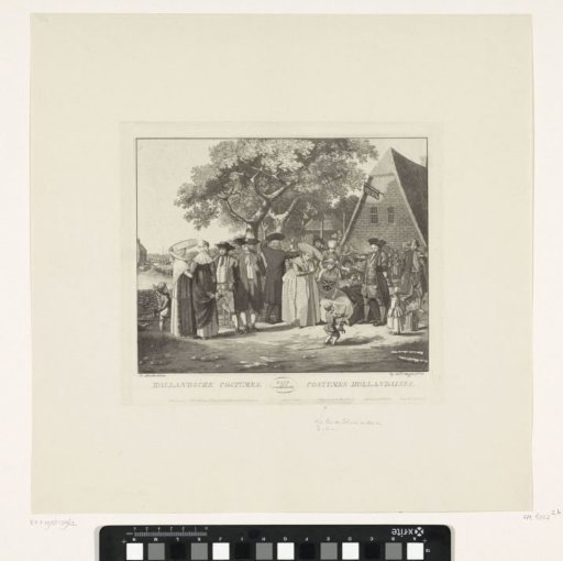 Twelve persons in costumes from various regions, ca. 1820-1830