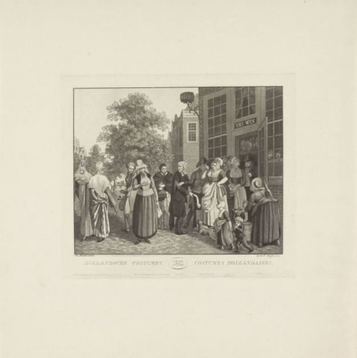 Twelve persons in costumes from various cities, ca. 1820-1830