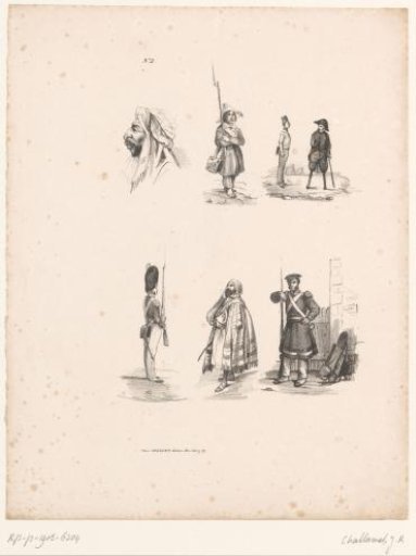 Six studies of soldiers, Arabs and veterans