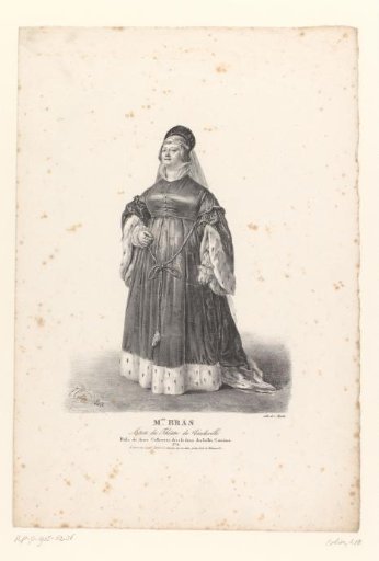 Portrait of Marie Bras as Lady Catherine in La Dame des Belles Cousines