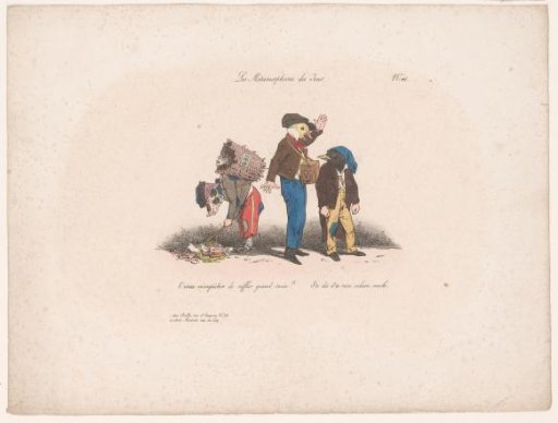 Two quarrelling birds and a pig amidst refuse