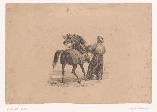 Horse and Standing Man in Ottoman Dress