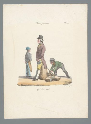 Rascals tying a stone to a man