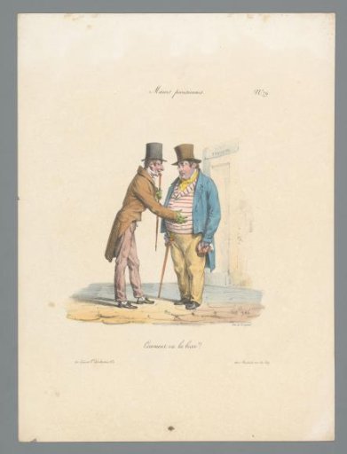Man placing hand on the fat belly of another man