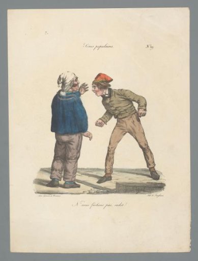 Young man speaking harshly to an older man