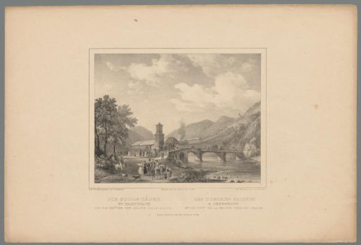 View of the baths of Kreuznach and the bridge to Karlshalle