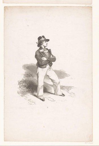 Standing young man with arms folded