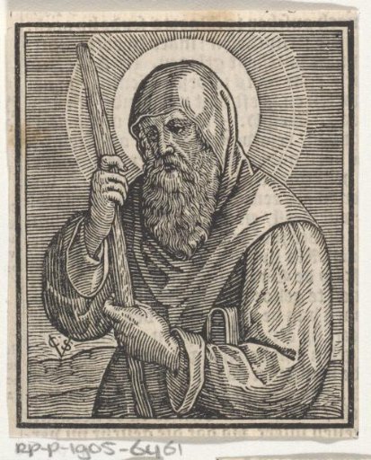 Saint with a staff and a book
