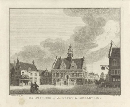 View of the Old Town Hall and the Market in Ysselstein