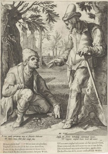 Two peasants in conversation: Everyone must weed his own little garden