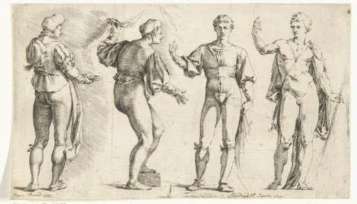 Four Standing Men in Different Poses
