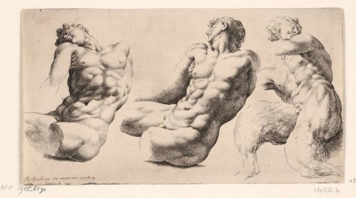 Two male torsos and a faun