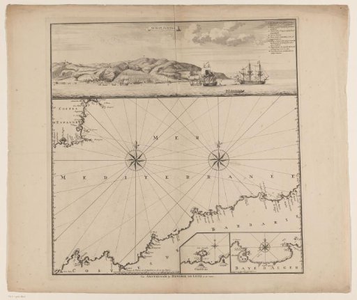 Map of a part of the coast of Algeria and a view of Algiers