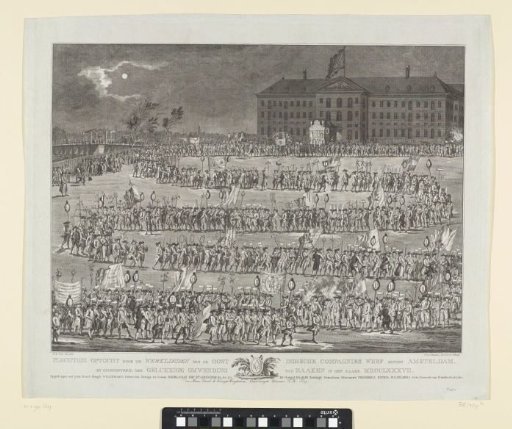 Procession of workers from the yard of the United East India Company on the Kattenburgerplein in Amsterdam, 1787