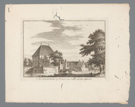 View of the House Poelenburg near Heemskerk, 1725